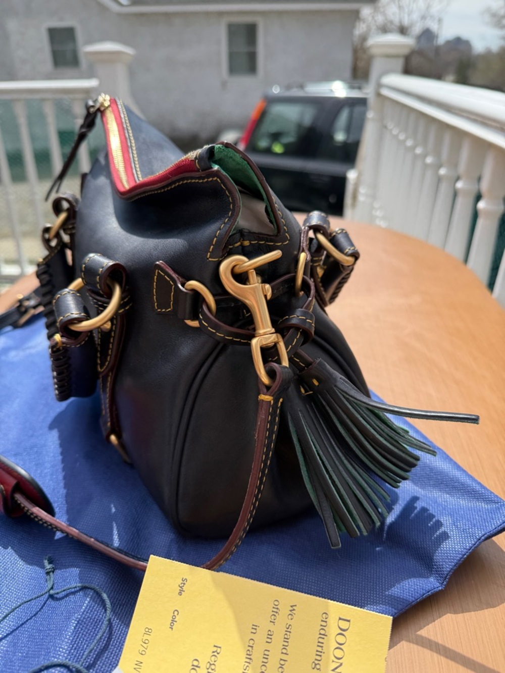 Dooney and Bourke Florentine Mini Satchel Navy EUC - Picture 3 of 14